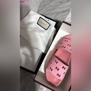 Pink Gucci slides